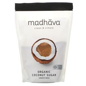 Madhava Natural Sweeteners, Organic Coconut Sugar, Unrefined, 1 lb (454 g) - HealthCentralUSA