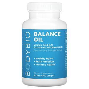 BodyBio, Balance Oil, Linoleic Acid (LA) & Linolenic Acid Blend (ALA), 60 Non-GMO Softgels - HealthCentralUSA