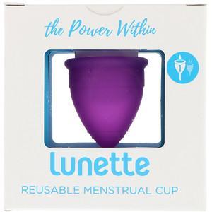 Lunette, Reusable Menstrual Cup, Model 1, For Light to Normal Flow, Violet, 1 Cup - HealthCentralUSA
