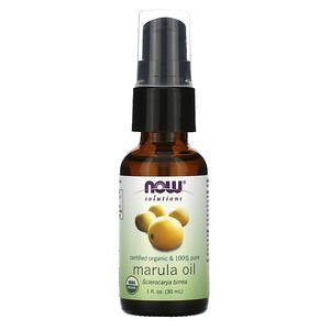 Now Foods, Solutions, Certified Organic & 100% Pure Marula Oil, 1 fl oz (30 ml) - HealthCentralUSA