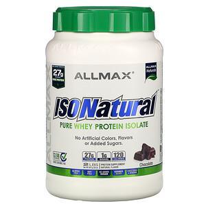 ALLMAX Nutrition, IsoNatural Pure Whey Protein Isolate, Chocolate, 2 lbs (907 g) - HealthCentralUSA