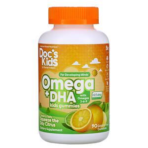 Doctor's Best, Omega + DHA Kids Gummies, Citrus, 90 Gelatin-Free Gummies - HealthCentralUSA