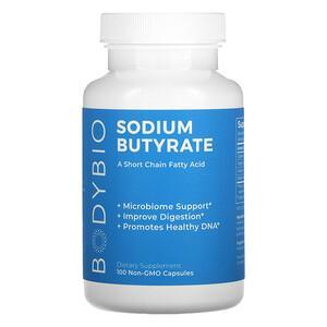 BodyBio, Sodium Butyrate, 100 Non-GMO Capsules - HealthCentralUSA