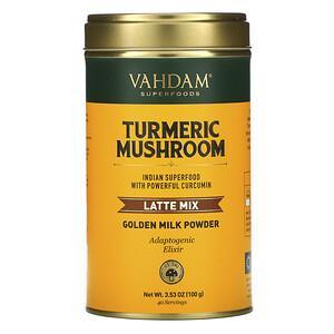 Vahdam Teas, Latte Mix, Turmeric Mushroom, 3.53 oz (100 g) - HealthCentralUSA