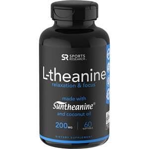 Sports Research, L-theanine, 200 mg, 60 Softgels - HealthCentralUSA