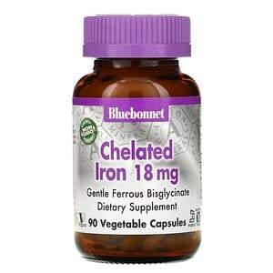 Bluebonnet Nutrition, Chelated Iron, 18 mg, 90 Vegetable Capsules - HealthCentralUSA