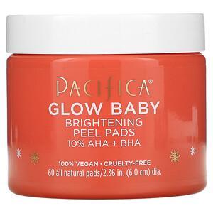 Pacifica, Glow Baby, Brightening Peel Pads, 60 All Natural Pads - HealthCentralUSA