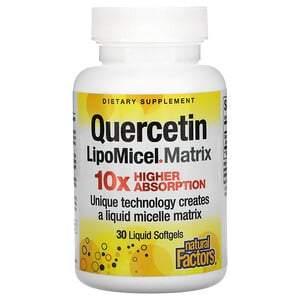 Natural Factors, Quercetin LipoMicel Matrix, 30 Liquid Softgels - HealthCentralUSA