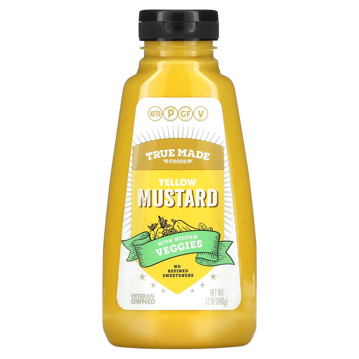 True Made Foods, Yellow Mustard with Hidden Veggies, 12 oz (340 g)