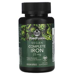 PlantFusion, Vegan Complete Iron, 25 mg, 90 Vegan Capsules - HealthCentralUSA