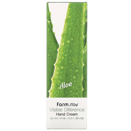 Farmstay, Visible Difference Hand Cream, Aloe, 100 g - HealthCentralUSA