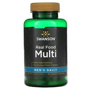 Swanson, Men's Daily, Real Food Multi, Iron-Free, 90 Veggie Capsules - HealthCentralUSA