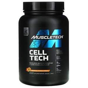 Muscletech, Cell Tech, Research-Backed Creatine + Carb Musclebuilder, Tropical Citrus Punch, 3 lbs (1.36 kg) - HealthCentralUSA