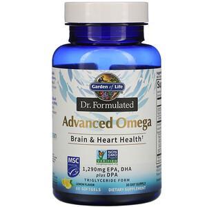 Garden of Life, Dr. Formulated, Advanced Omega, Lemon, 60 Softgels - HealthCentralUSA