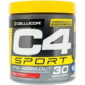 Cellucor, C4 Sport, Pre-Workout, Fruit Punch, 9.5 oz (270 g) - HealthCentralUSA