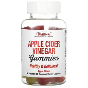 DietWorks, Apple Cider Vinegar Gummies, Apple Flavor, 60 Gummies - HealthCentralUSA