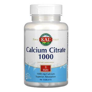 KAL, Calcium Citrate , 1,000 mg, 90 Tablets - HealthCentralUSA