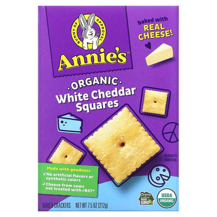 Annie's Homegrown, Organic White Cheddar Squares, 7.5 oz (212 g)