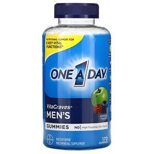 One-A-Day, Men's, VitaCraves Multivitamin/MultiMineral Supplement, Artificially Flavored, 170 Gummies - HealthCentralUSA