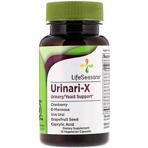 LifeSeasons, Urinari-X Urinary/Yeast Support, 15 Vegetarian Capsules - HealthCentralUSA