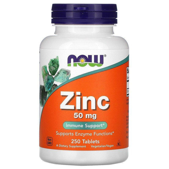 Now Foods, Zinc, 50 mg, 250 Tablets - HealthCentralUSA
