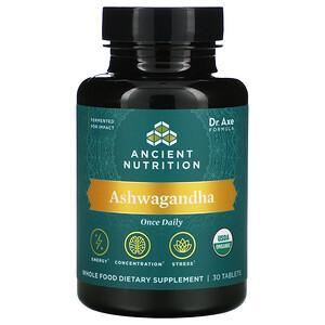 Dr. Axe / Ancient Nutrition, Ashwagandha, 30 Tablets - HealthCentralUSA