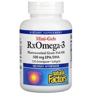 Natural Factors, RxOmega-3 Mini-Gels, 500 mg, 120 Enteripure Softgels - HealthCentralUSA