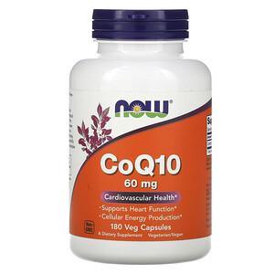 Now Foods, CoQ10, 60 mg, 180 Veg Capsules - HealthCentralUSA