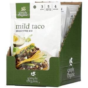 Simply Organic, Mild Taco Seasoning Mix, 12 Packets, 1 oz (28 g) Each - HealthCentralUSA