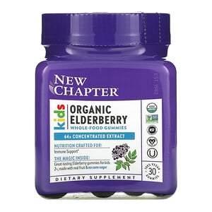 New Chapter, Kids Organic Elderberry Whole-Food Gummies, Ages 2+, 30 Vegan Gummies - HealthCentralUSA