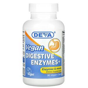 Deva, Vegan Digestive Enzymes+, 90 Vegan Caps - HealthCentralUSA
