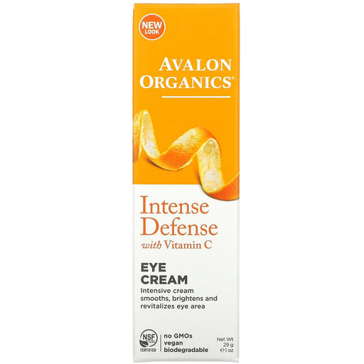 Avalon Organics, Eye Cream, Intense Defense with Vitamin C, 1 oz (29 g) - HealthCentralUSA