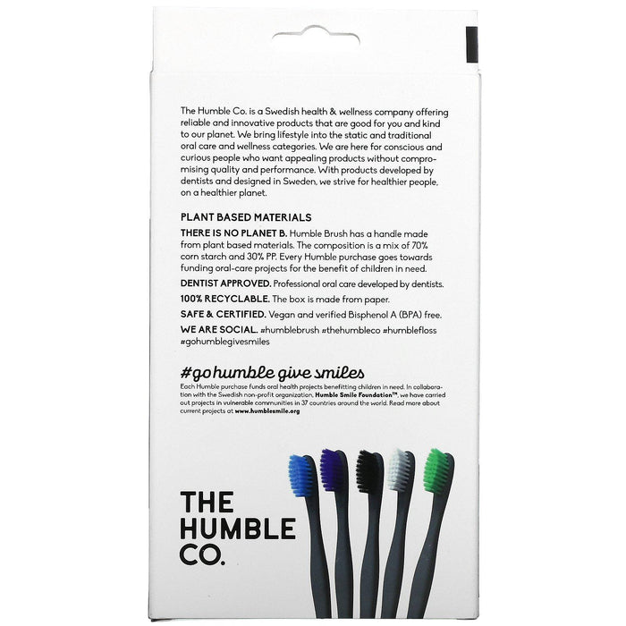The Humble Co., Humble Brush, Toothbrush, Soft Bristles, 5 Pack - HealthCentralUSA