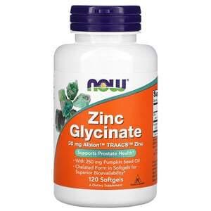 Now Foods, Zinc Glycinate, 120 Softgels - HealthCentralUSA