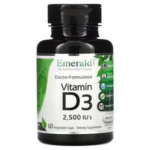 Emerald Laboratories, Vitamin D3, 2,500 IU's, 60 Vegetarian Caps - HealthCentralUSA