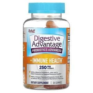 Schiff, Digestive Advantage, Probiotics Advanced + Immune Health, Natural Fruit, 125 mg, 64 Gummies - HealthCentralUSA