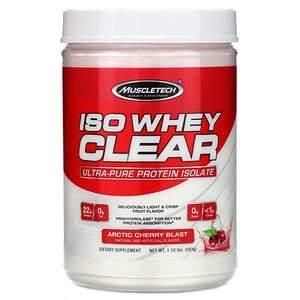 Muscletech, ISO Whey Clear, Ultra-Pure Protein Isolate, Arctic Cherry Blast, 1.10 lbs (503 g) - HealthCentralUSA