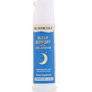 Dr. Mercola, Sleep Support with Melatonin, Natural Raspberry Flavor, 0.85 fl oz (25 ml) - HealthCentralUSA