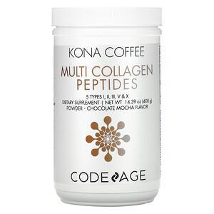 CodeAge, Kona Coffee, Multi Collagen Peptides, Chocolate Mocha, 14.39 oz (408 g) - HealthCentralUSA