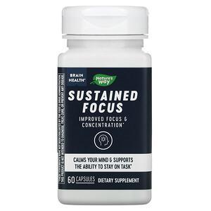 Nature's Way, Brain Health, Sustained Focus, 60 Capsules - HealthCentralUSA