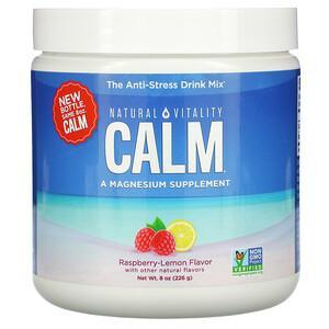 Natural Vitality, Calm, The Anti-Stress Drink Mix, Raspberry-Lemon, 8 oz (226 g) - HealthCentralUSA