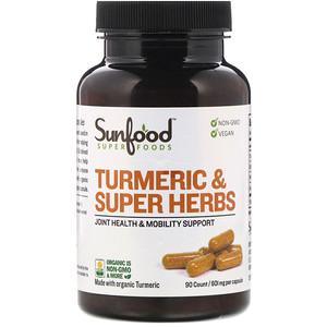 Sunfood, Turmeric & Super Herbs, 601 mg, 90 Capsules - HealthCentralUSA