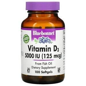 Bluebonnet Nutrition, Vitamin D3, 125 mcg (5,000 IU), 100 Softgels - HealthCentralUSA