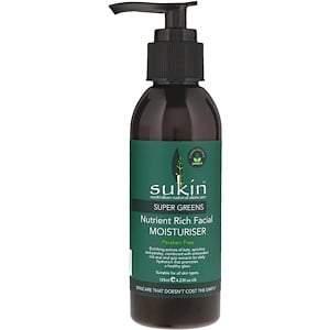 Sukin, Super Greens, Nutrient Rich Facial Moisturiser, 4.23 fl oz (125 ml) - HealthCentralUSA