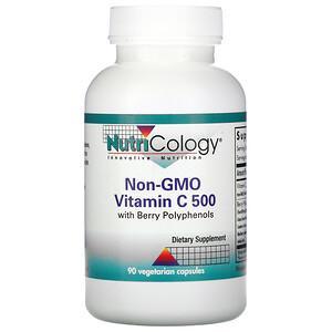 Nutricology, Non-GMO Vitamin C 500 with Berry Polyphenols, 90 Vegetarian Capsules - HealthCentralUSA