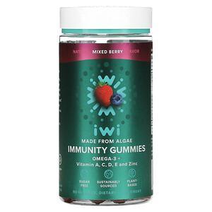 iWi, Immunity Gummies, Omega-3 + Vitamin A,C,D,E And Zinc, Mixed Berry, 90 Gummies - HealthCentralUSA