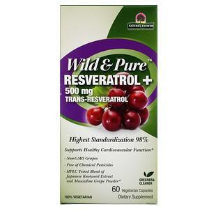 Genceutic Naturals, Wild & Pure Resveratrol+, 500 mg, 60 Vegetarian Capsules - HealthCentralUSA