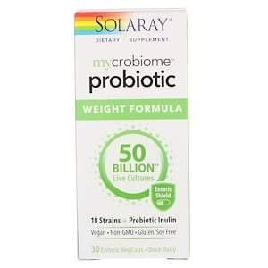 Solaray, Mycrobiome Probiotic Weight Formula, 50 Billion, 30 Enteric VegCaps - HealthCentralUSA