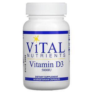 Vital Nutrients, Vitamin D3, 5,000 IU, 90 Vegetarian Capsules - HealthCentralUSA