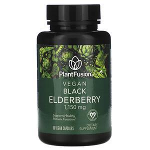 PlantFusion, Vegan Black Elderberry, 1,150 mg, 60 Vegan Capsules - HealthCentralUSA
